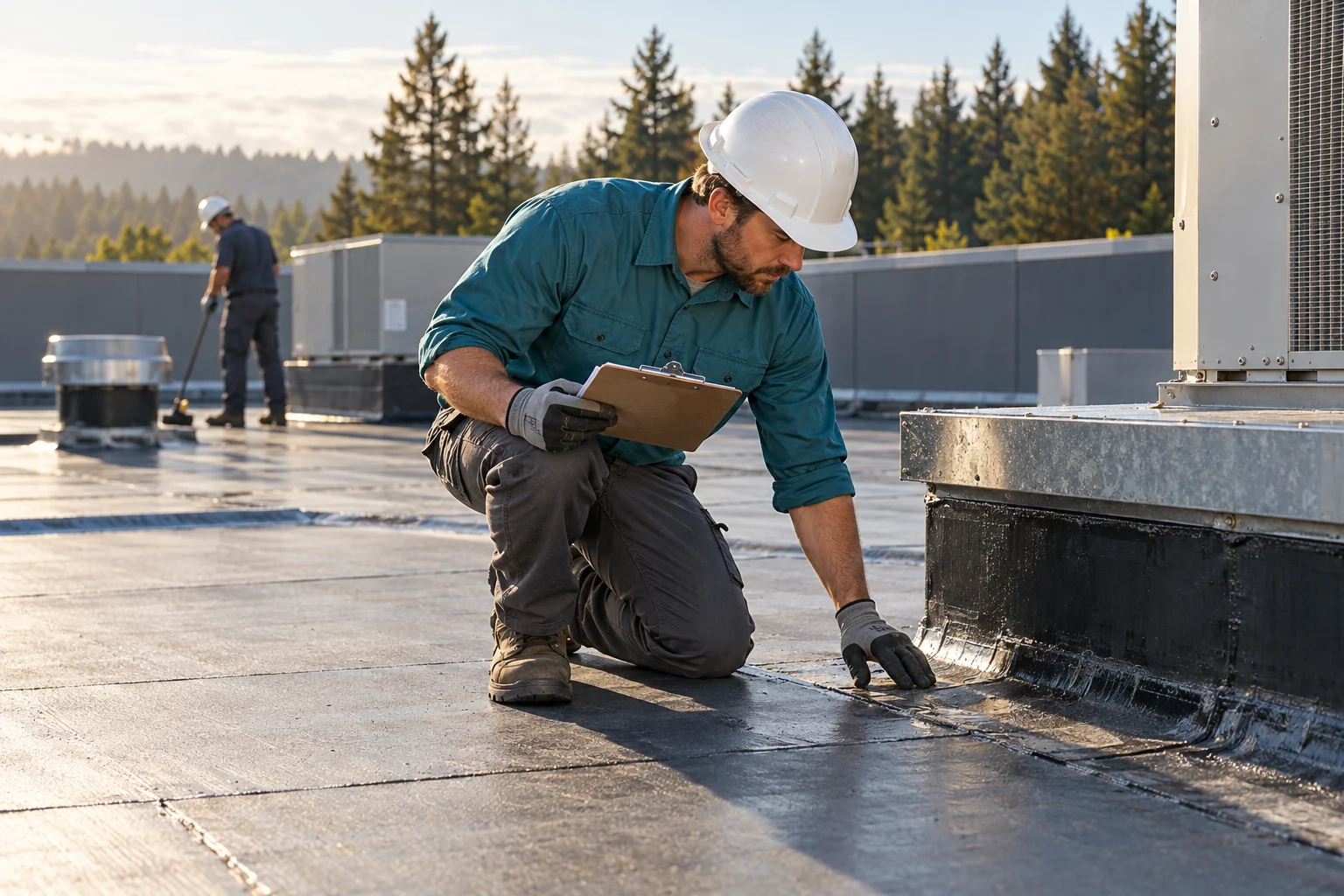 Illustrative commercial roof assessment and restoration